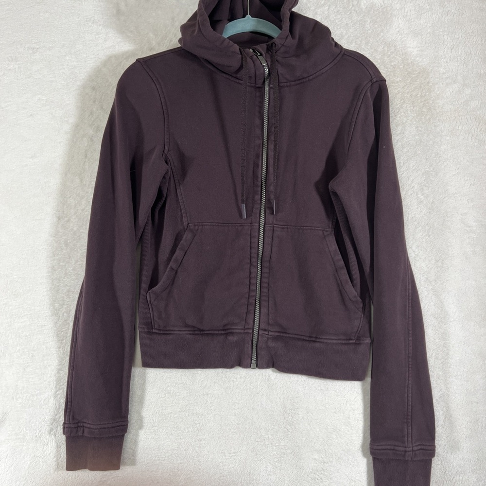 Lululemon Womens Purple Press Pause Scuba Zip Up Hoodie Athletic - Size 6